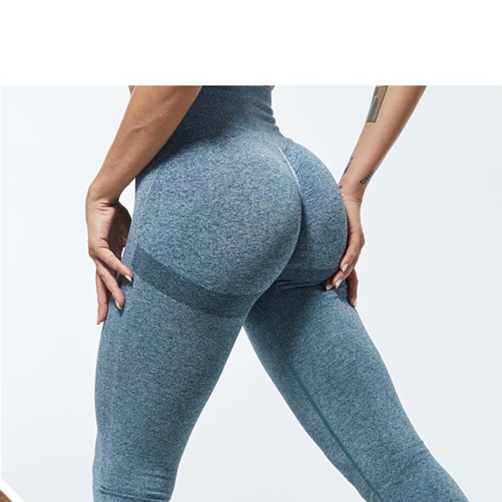 Seamless Women Push Up Leggings High Waist Size M Yellow Fitness Yoga Tik Tok